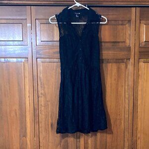 Forever 21 Black Collared Lace Dress